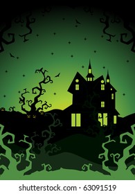 vector illustration of happy halloween background, illustration