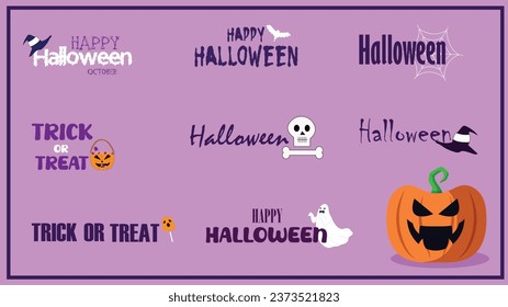 Vector illustration Happy Halloween Banner Typography template