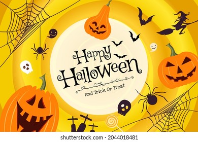 Vector illustration of Happy Halloween concept decoration.