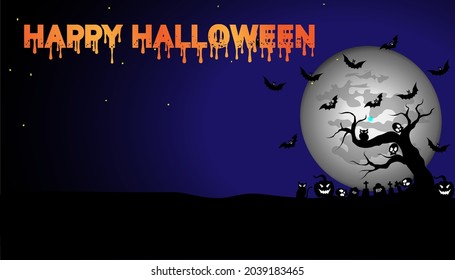 vector illustration Happy halloween day background