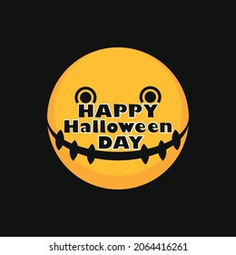 Vector illustration of Happy Halloween Day on black background