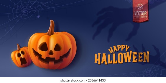 Vector illustration. Happy Halloween design template.