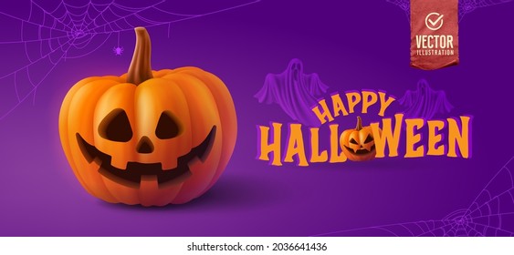 Vector illustration. Happy Halloween design template.