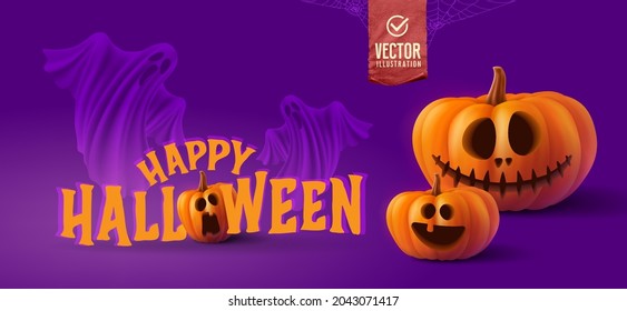 Vector illustration. Happy Halloween design template.