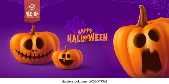 Vector illustration. Happy Halloween design template.