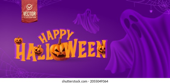 Vector illustration. Happy Halloween design template.