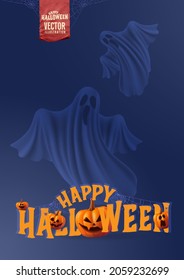 Vector illustration. Happy Halloween design template.