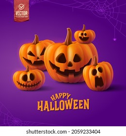 Vector illustration. Happy Halloween design template.