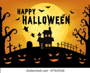 Vector illustration of Happy halloween design 