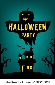 Vector illustration of Happy halloween design 