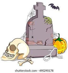 vector illustration of Happy Halloween holiday background