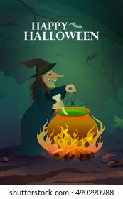 vector illustration of Happy Halloween holiday background