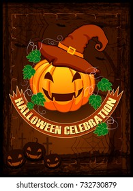 vector illustration of Happy Halloween holiday background
