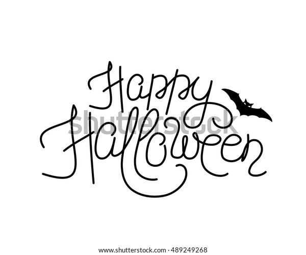 Vector Illustration Happy Halloween Lettering Sign Stock Vector ...