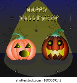 Vector Illustration of a Happy Halloween Message Design Background. 10 EPS
