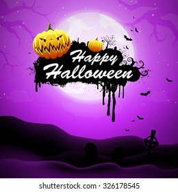 Vector Illustration of a Happy Halloween Message Design Background