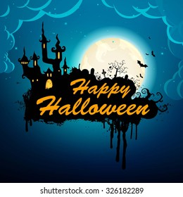 Vector Illustration of a Happy Halloween Message Design Background