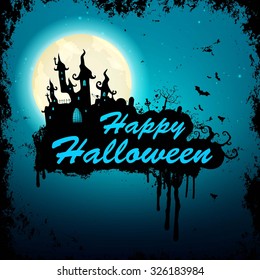 Vector Illustration of a Happy Halloween Message Design Background