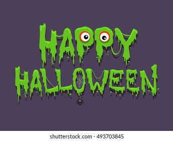 Vector Illustration of Happy Halloween Message Greetings