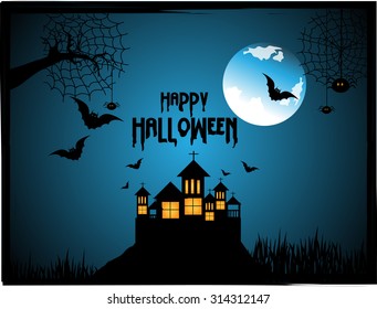  Vector illustration of Happy Halloween Poster.