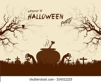  Vector illustration of Happy Halloween Poster.