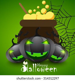  Vector illustration of Happy Halloween Poster.