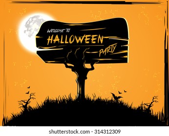 Vector illustration of Happy Halloween Poster.