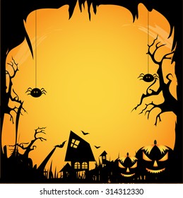  Vector illustration of Happy Halloween Poster.