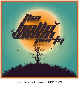  Vector illustration of Happy Halloween Poster.