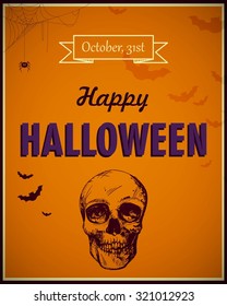 Vector Illustration of a Happy Halloween Poster