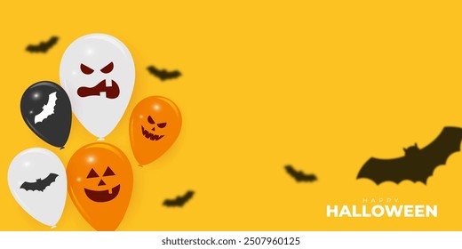 Vector illustration of Happy Halloween social media feed template