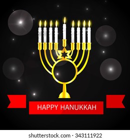 Vector illustration of Happy Hanukkah background.