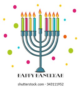 Vector illustration of Happy Hanukkah background.