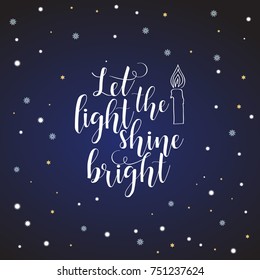 Vector illustration of Happy Hanukkah. Hanukkah logo for greeting card template