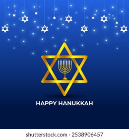 Vector illustration of Happy Hanukkah social media template