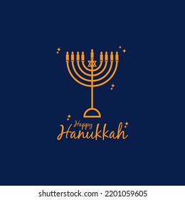 Vector illustration of Happy Hanukkah  Symbol of Judaism  Hanukkah Logo for greeting card template