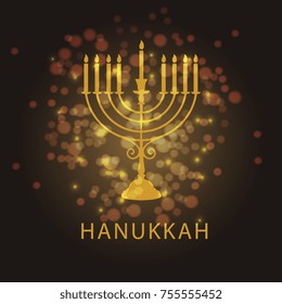 Vector illustration. Happy Hanukkah typography vector design for greeting cards and poster design template celebration. 