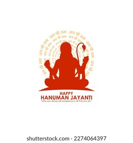 Vector illustration of Happy Hanuman Jayanti wishes greeting