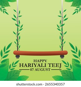 Ilustración vectorial de la Plantilla de alimentación de redes sociales Happy Hariyali Teej. festival indio Happy Haryali Teej y Hartalika Teej. diseño de Ilustración vectorial abstracto.