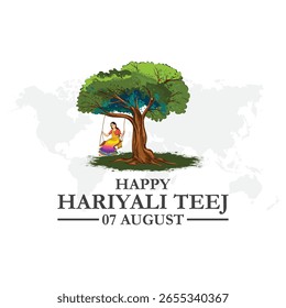 Vektorgrafik der Vorlage für Happy Hariyali Teej Social Media Feeds. indische Festival Happy Haryali Teej und Hartalika Teej. abstrakte Vektorgrafik.