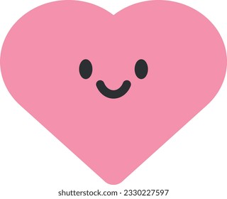 Vector illustration of a happy heart smiling with joy.