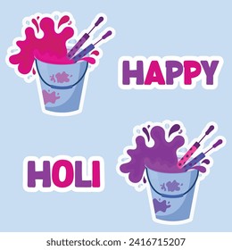 Ilustración de vectores Plantilla de banner de publicación editable en Holi feliz 