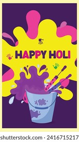 Vektorgrafik-Vorlage für happy Holi Editable Post-Banner 