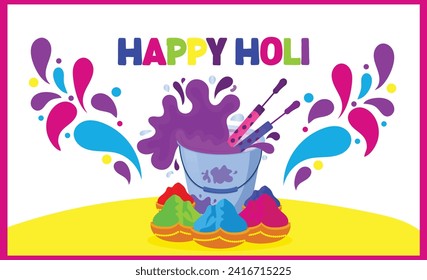 Vector illustration Happy Holi Editable Post Banner Template 