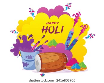 Vector illustration Happy Holi Editable Post Banner Template 