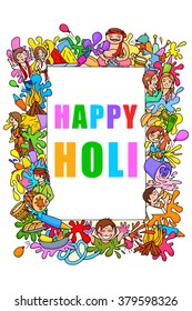 vector illustration of Happy Holi festival doodle