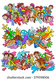 vector illustration of Happy Holi festival doodle