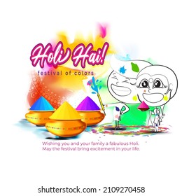 Vector illustration of Happy Holi greeting