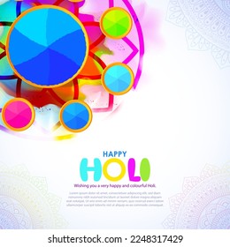 Vector illustration of Happy Holi greeting, written Hindi text means it's Holi, Festival of Colors