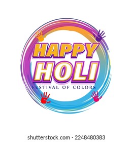 Vector illustration of Happy Holi greeting, written Hindi text means it's Holi, Festival of Colors